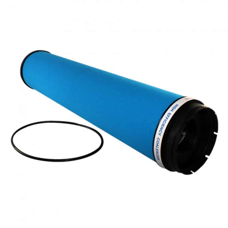 Blue yoga mat with black carrying strap.